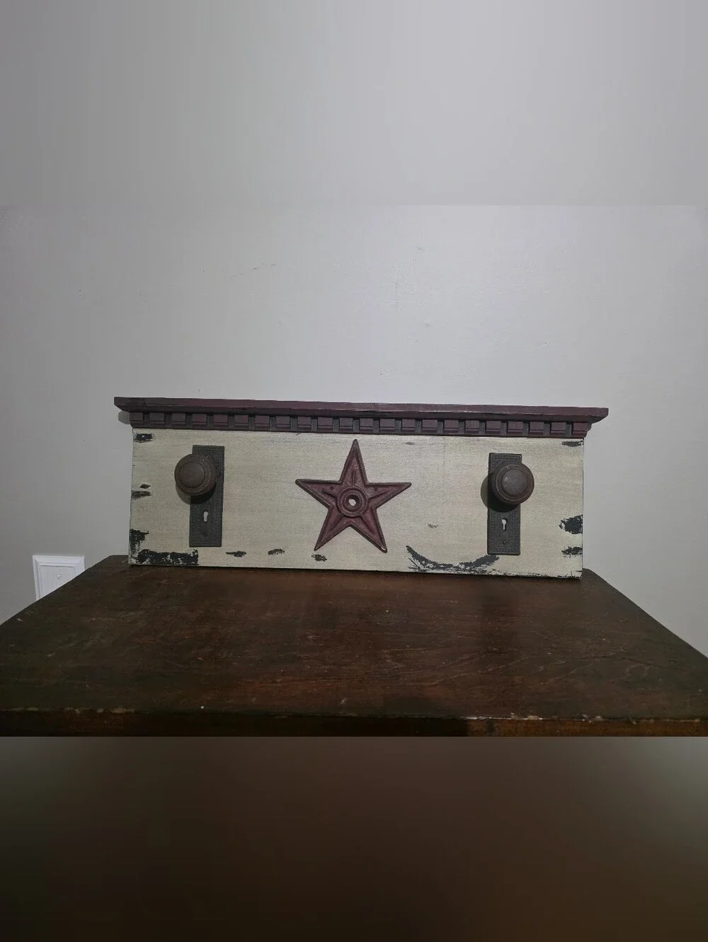 Rustic Primitive Distressed Wall Rack/Shelf